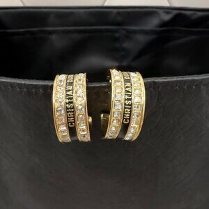 Dior Night Code Hoop Earrings Gold-Finish Metal